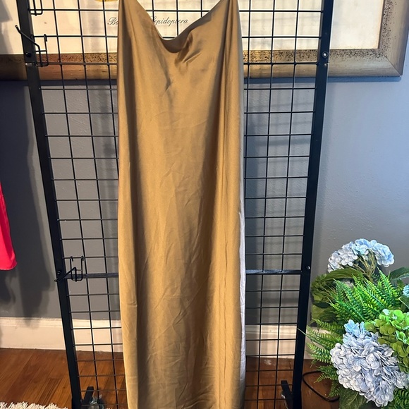 J. Crew Tan Slip Midi Dress for Cocktail Nights  Camel luster charmeuse gwyneth - Picture 6 of 12